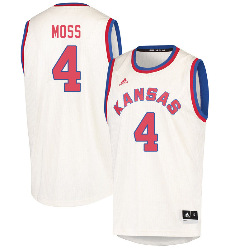 Men #4 Isaiah Moss Kansas Jayhawks College Basketball Jerseys Sale-Cream